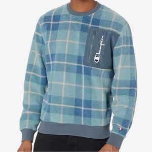 Blue Plaid Sherpa Crew